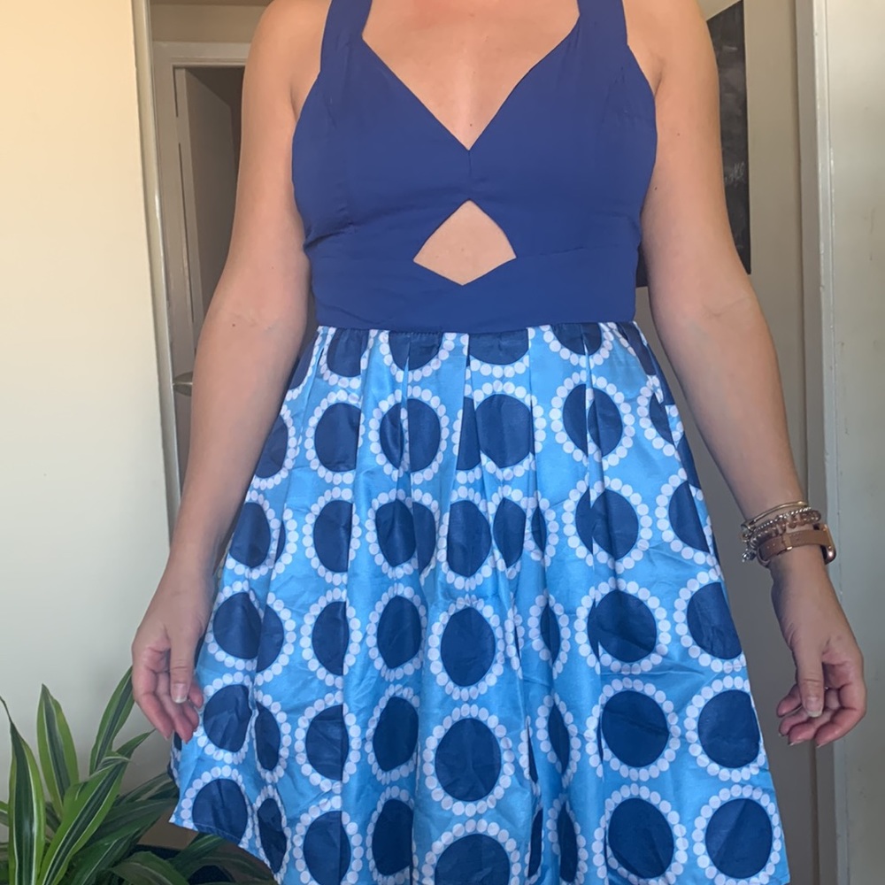 Fit and flare keyhole dress
